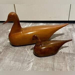 Vintage wood duck set, artist signed